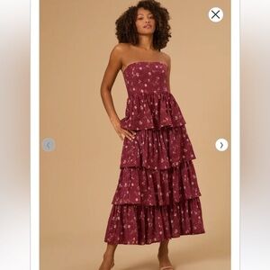 New with tags Altar’d state Darcy strapless floral maxi dresss